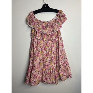 Terra Sky Midi Dress Plus Size 2X Floral Off The Shoulder  100% Cotton Coquette